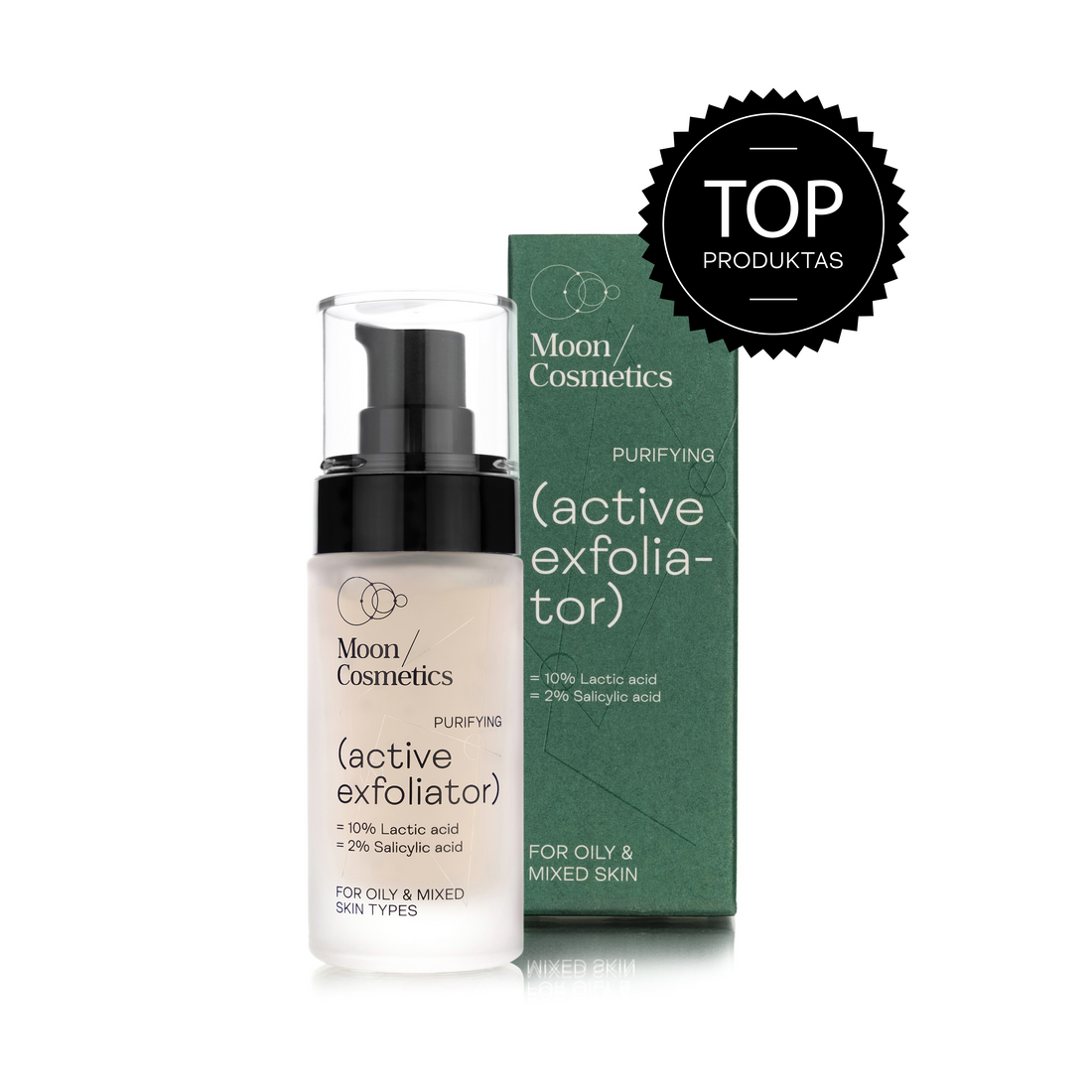 Aktyvusis veido gelis nuo spuogų buteliuke | Moon Cosmetics