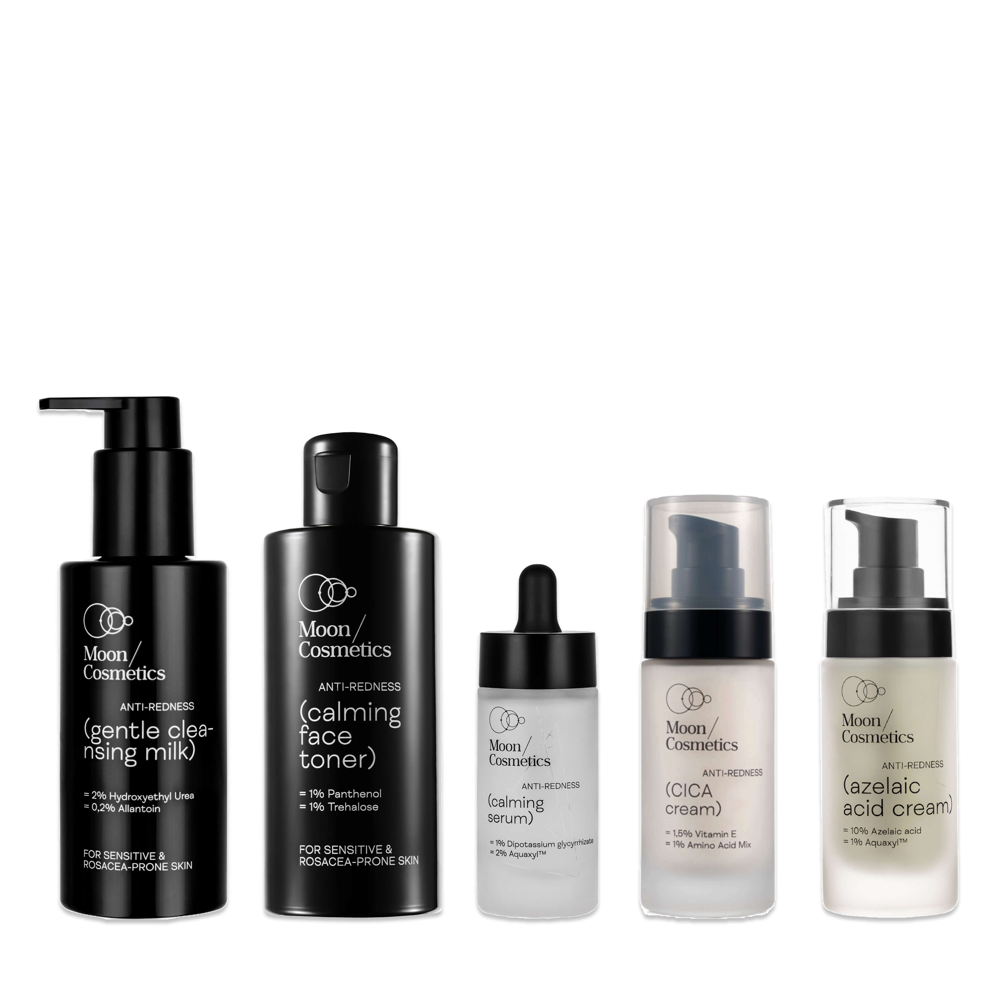 Rinkinys rožinės pažeistai odai indeliuose | Moon Cosmetics