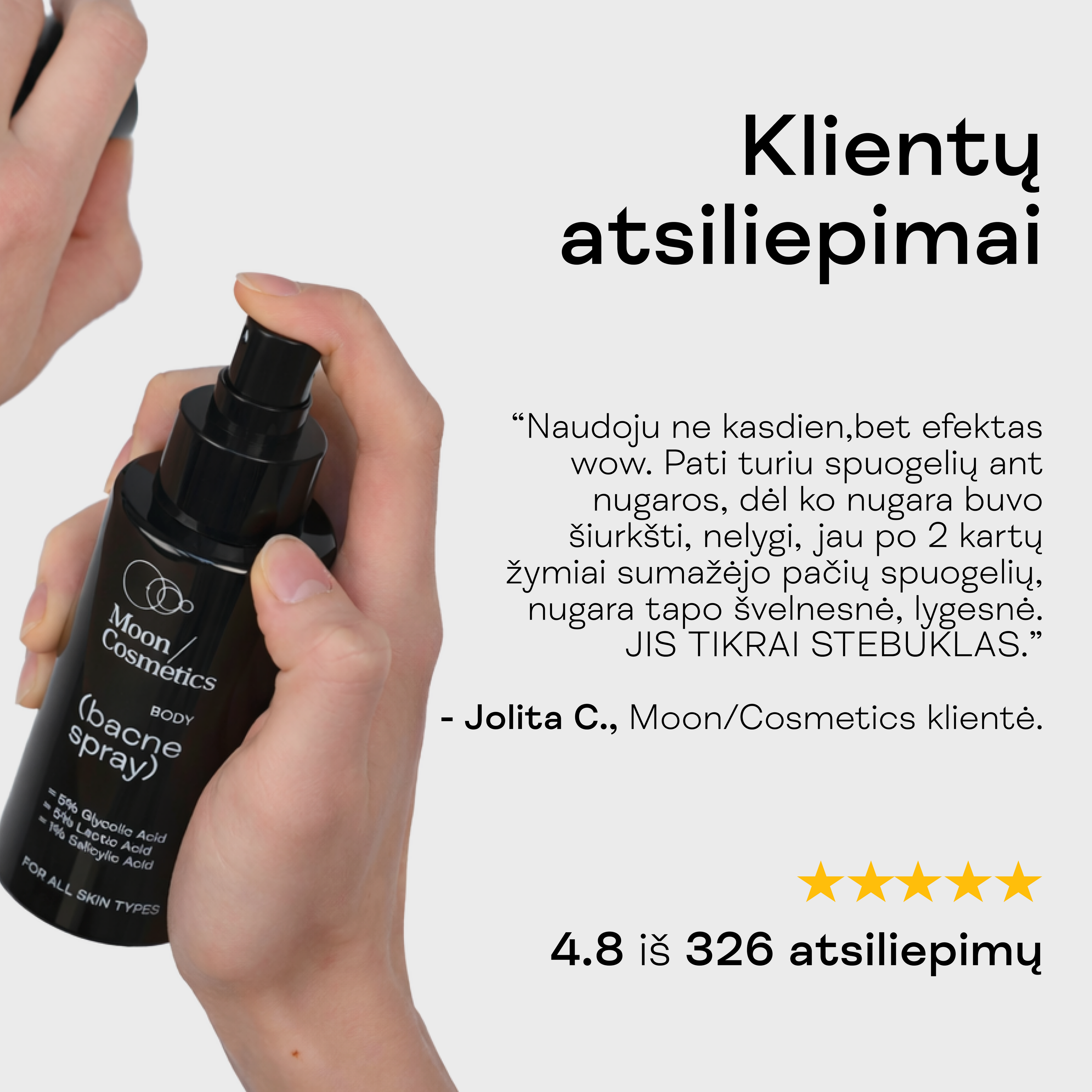 Rūgštinis odos purškalas nuo spuogų