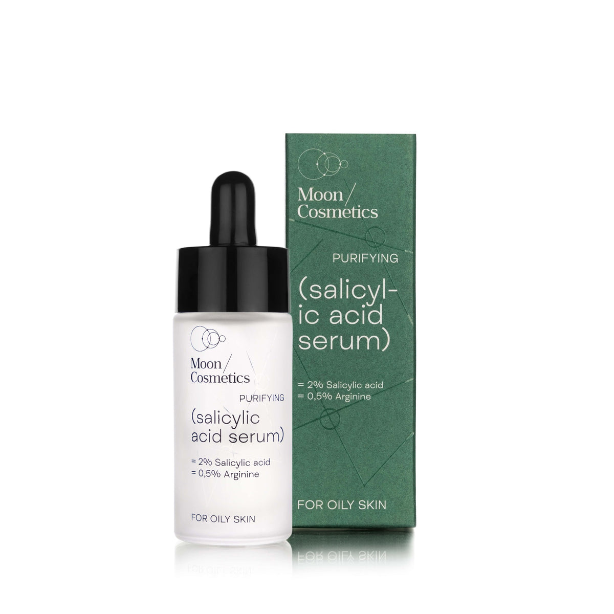 Salicilo rūgšties serumas nuo spuogų buteliuke | Moon Cosmetics