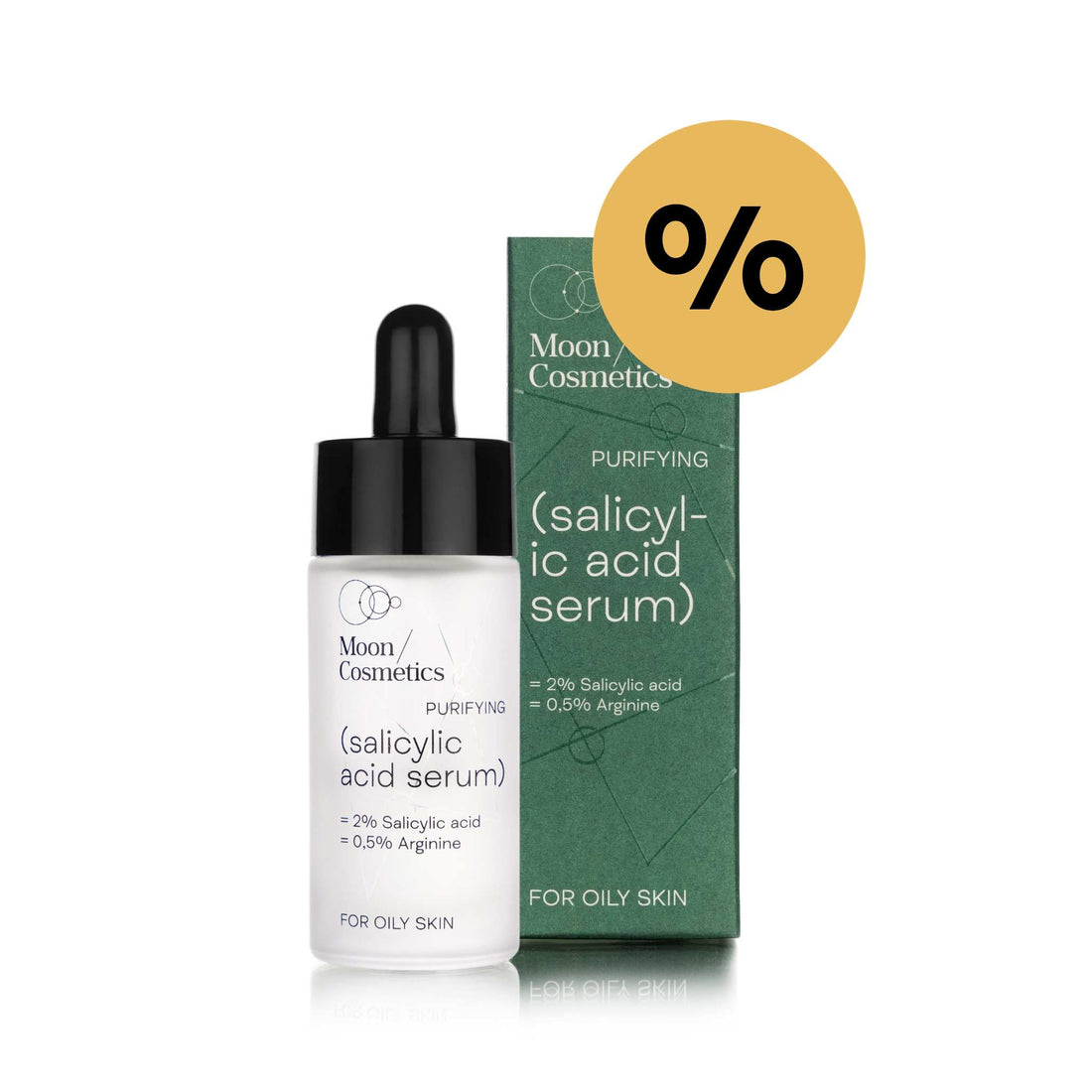 Salicilo rūgšties serumas nuo spuogų buteliuke | Moon Cosmetics