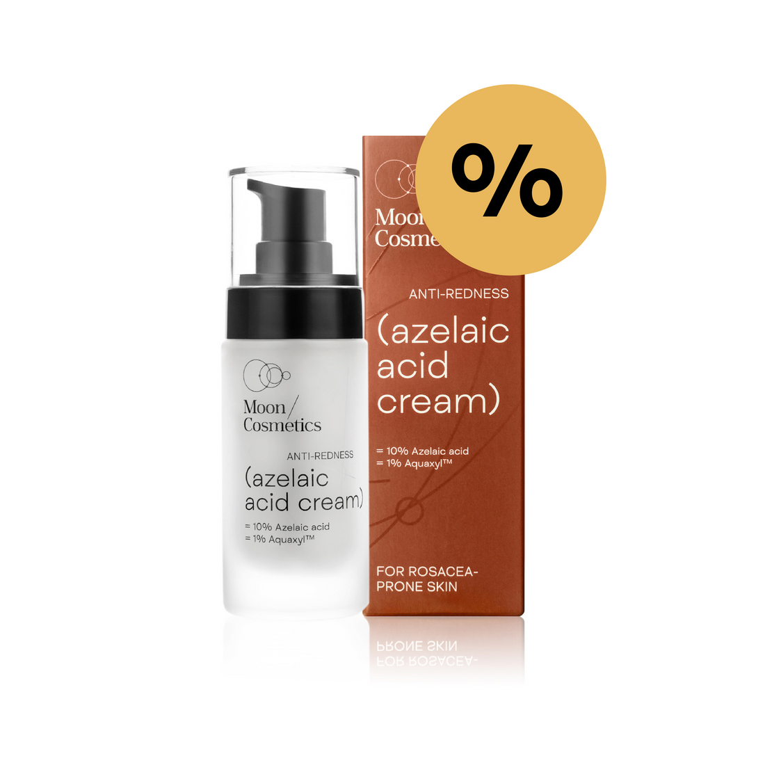 Azelaino rūgšties kremas nuo raudonio buteliuke | Moon Cosmetics