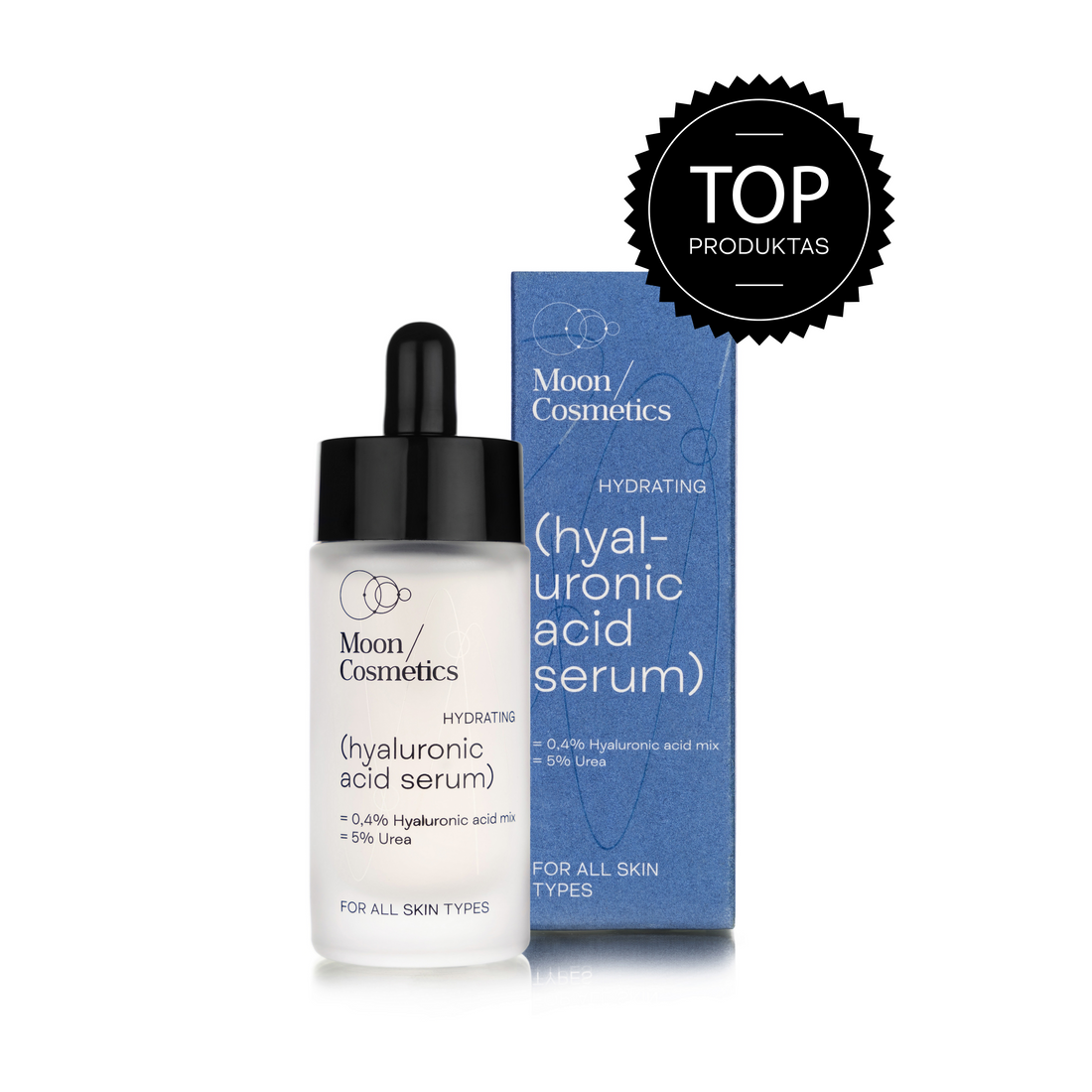 Drėkinamasis hialurono rūgšties serumas buteliuke | Moon Cosmetics