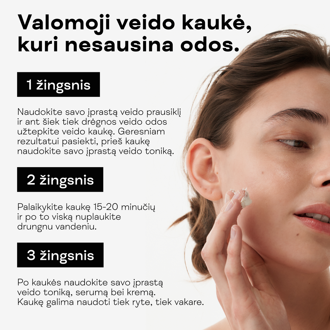 Valomoji ir drėkinamoji veido kaukė