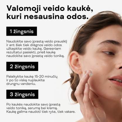 Valomoji ir drėkinamoji veido kaukė